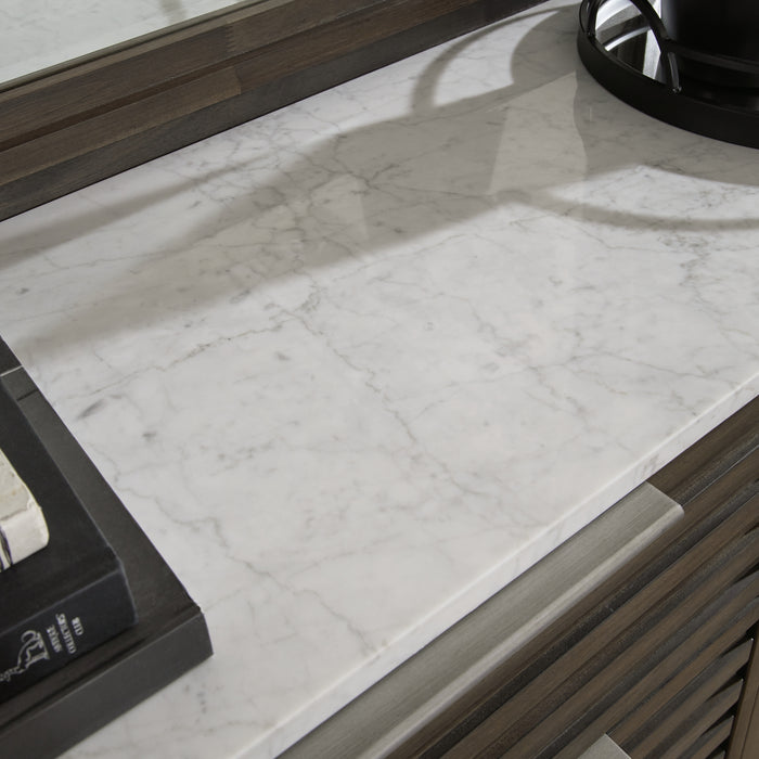 Arkenton Queen Panel Bed with Mirrored Dresser and Chest