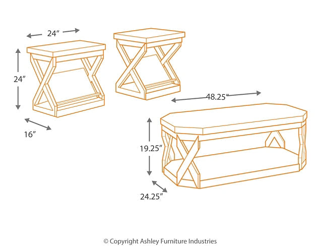 Radilyn Occasional Table Set (3/CN) Homeline Furniture