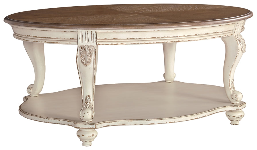 Realyn Coffee Table with 2 End Tables Homeline Furniture