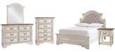 Realyn Full Panel Bed with Mirrored Dresser, Chest and Nightstand Homeline Furniture