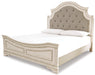 Realyn King Upholstered Panel Bed with Mirrored Dresser and Nightstand Homeline Furniture