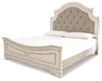 Realyn Queen Upholstered Panel Bed with Mirrored Dresser and 2 Nightstands Homeline Furniture