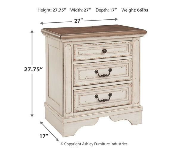 Realyn Queen Upholstered Panel Bed with Mirrored Dresser and 2 Nightstands Homeline Furniture