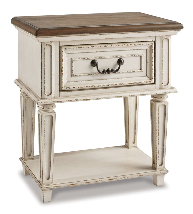 Realyn Twin Panel Bed with Mirrored Dresser, Chest and 2 Nightstands Homeline Furniture