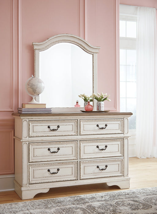 Realyn Twin Panel Bed with Mirrored Dresser and Chest Homeline Furniture