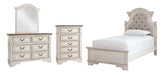 Realyn Twin Panel Bed with Mirrored Dresser and Chest Homeline Furniture
