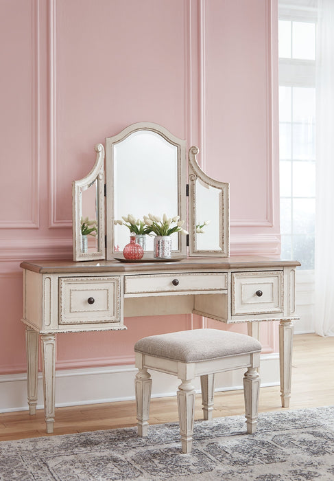 Realyn Vanity/Mirror/Stool (3/CN) Homeline Furniture