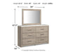 Senniberg Queen Panel Bed with Mirrored Dresser Homeline Furniture