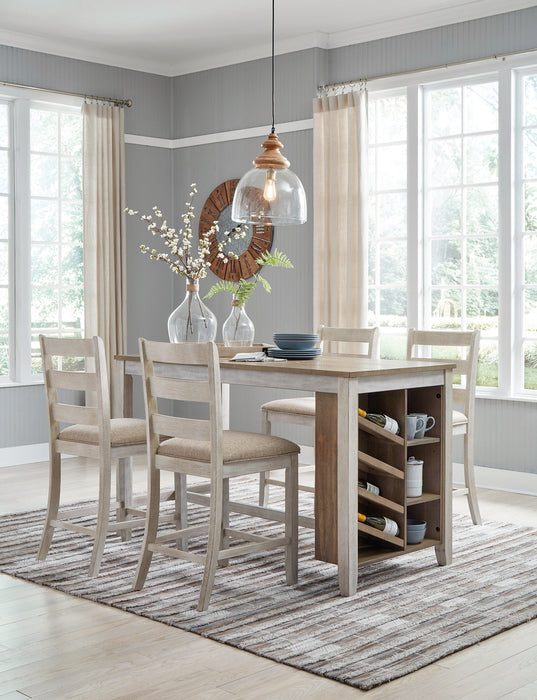 Skempton Counter Height Dining Table and 4 Barstools Homeline Furniture