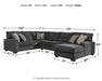 Tracling 3-Piece Sectional with Ottoman Homeline Furniture