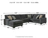 Tracling 3-Piece Sectional with Ottoman Homeline Furniture