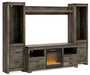 Trinell 4-Piece Entertainment Center with Electric Fireplace Homeline Furniture