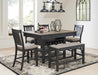 Tyler Creek Counter Height Dining Table and 4 Barstools and Bench Homeline Furniture