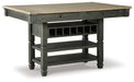 Tyler Creek Counter Height Dining Table and 4 Barstools and Bench Homeline Furniture