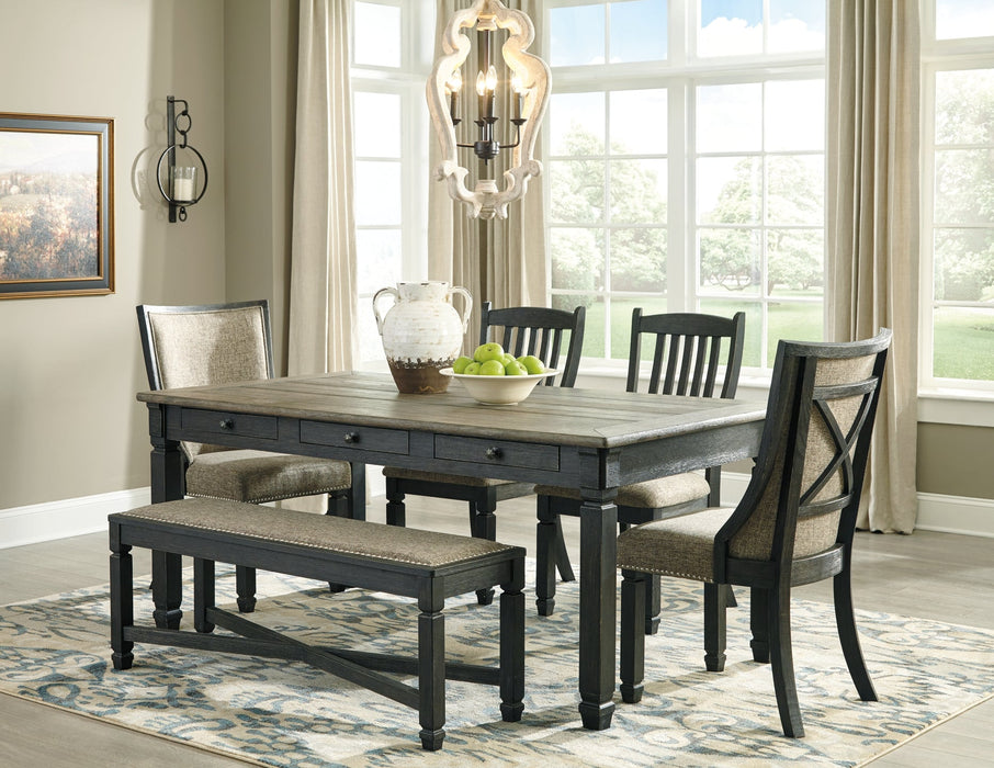 Tyler Creek Dining Table and 4 Chairs and Bench Homeline Furniture