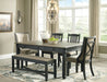 Tyler Creek Dining Table and 4 Chairs and Bench Homeline Furniture