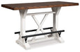 Valebeck Counter Height Dining Table and 4 Barstools Homeline Furniture