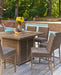 Walton Bridge Square Bar Table w/Fire Pit Homeline Furniture