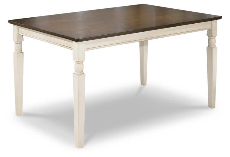 Whitesburg Dining Table and 4 Chairs and Bench with Storage Homeline Furniture