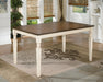 Whitesburg Dining Table and 4 Chairs and Bench with Storage Homeline Furniture
