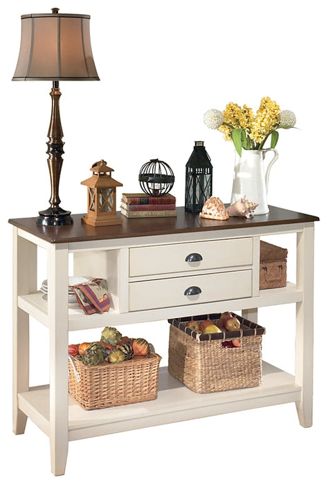 Whitesburg Dining Table and 4 Chairs and Bench with Storage Homeline Furniture