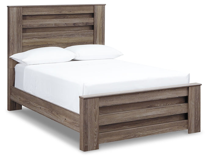 Zelen Full Panel Bed with Mirrored Dresser, Chest and 2 Nightstands Homeline Furniture