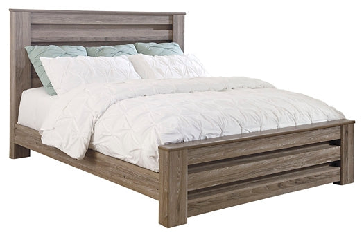 Zelen King Panel Bed with Mirrored Dresser, Chest and 2 Nightstands Homeline Furniture
