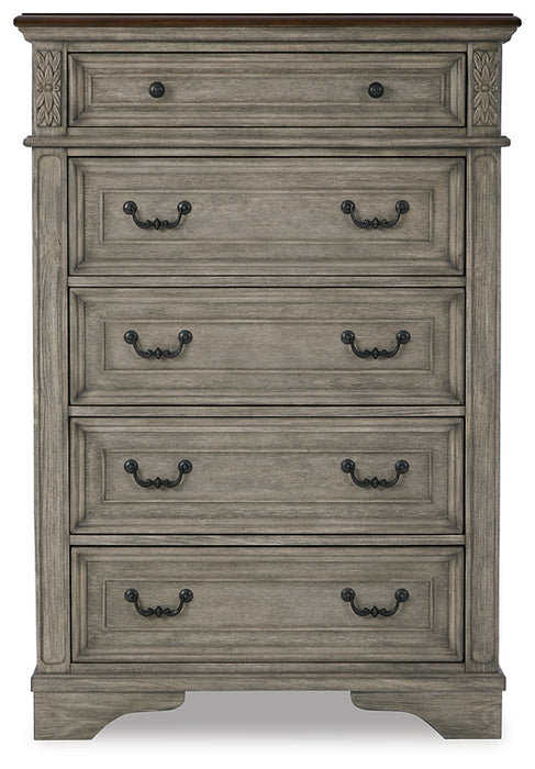 Lodenbay California King Panel Bed with Mirrored Dresser, Chest and 2 Nightstands