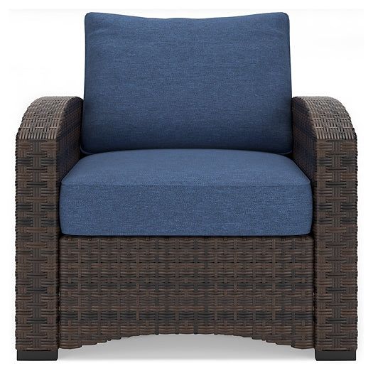 Windglow Outdoor Loveseat and 2 Chairs with Coffee Table