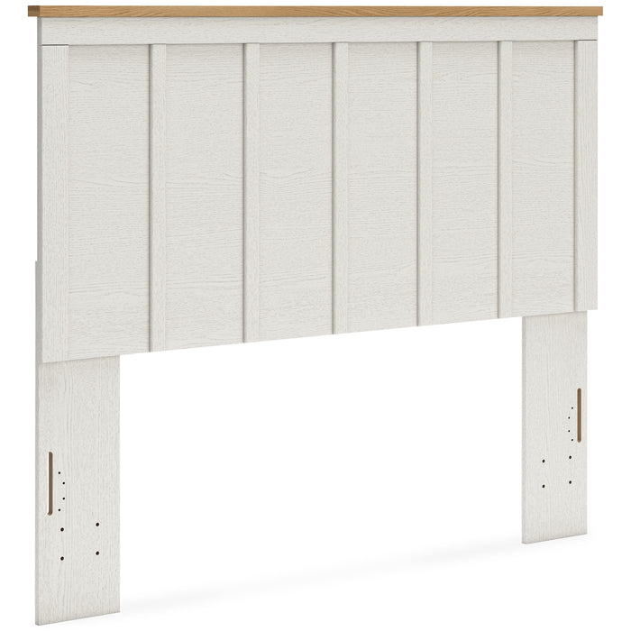 Linnocreek Queen Panel Headboard with Mirrored Dresser and 2 Nightstands