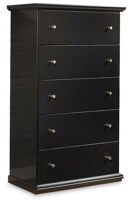 Full Panel Bed with Mirrored Dresser and Chest