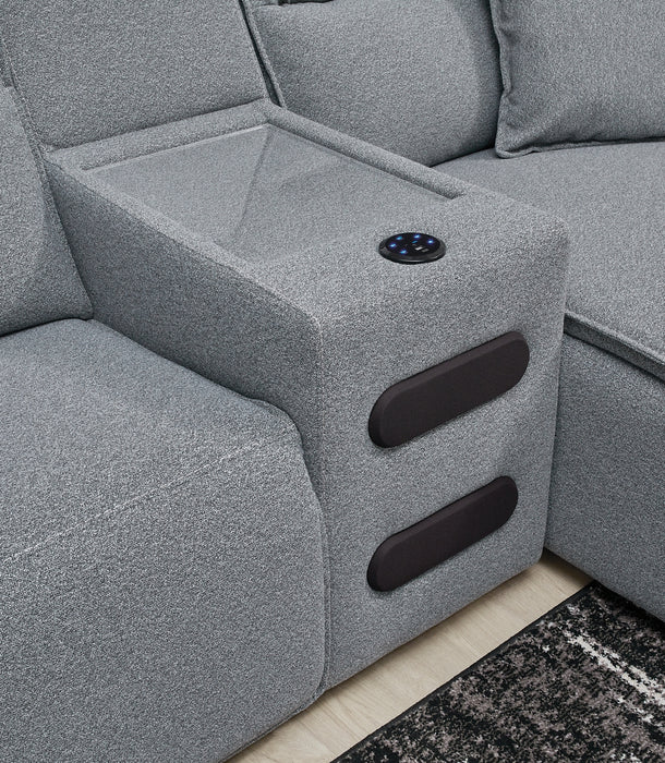 ModMax II 6-Piece Reclining Sectional with Chaise and Audio Console