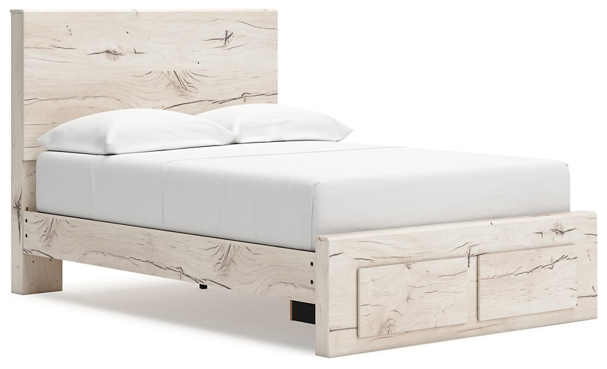 Full Panel Storage Bed with Mirrored Dresser, Chest and Nightstand