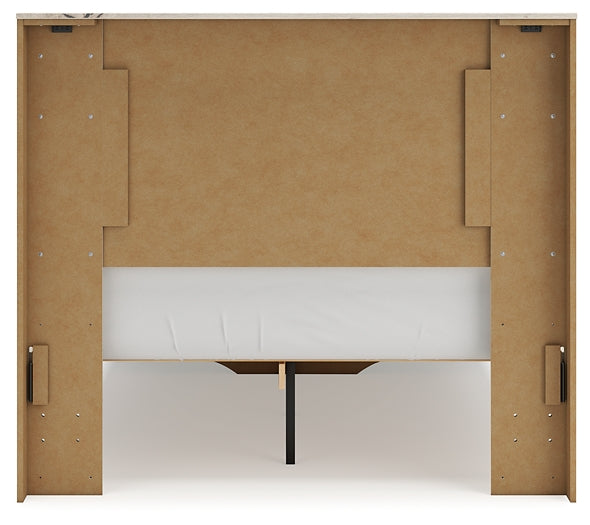 Full Panel Storage Bed with Mirrored Dresser, Chest and Nightstand