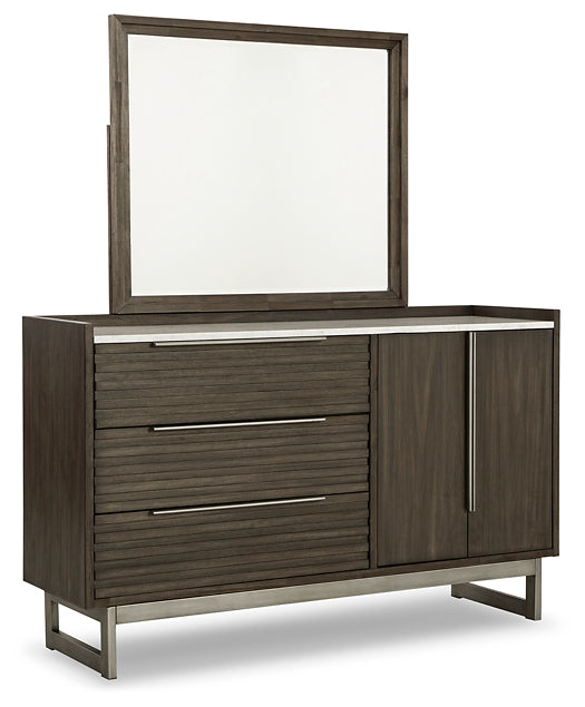 Arkenton Queen Panel Bed with Mirrored Dresser
