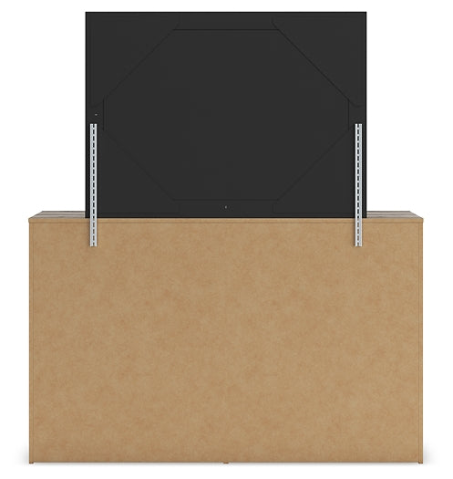 Graystorm Twin Panel Bed with Mirrored Dresser and Chest