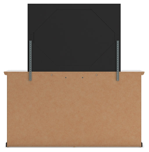 Twin Panel Bed with Mirrored Dresser and Chest