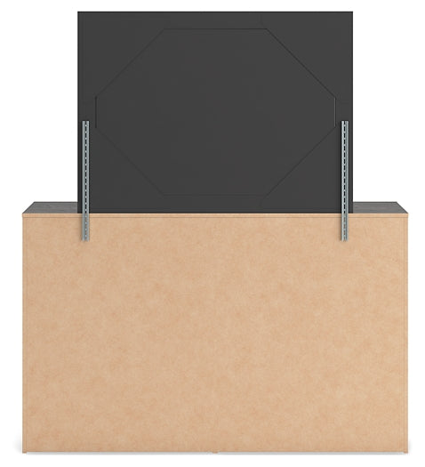 Hollivern Twin Panel Bed with Storage with Mirrored Dresser and Chest