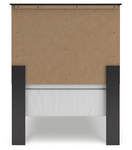 Twin Panel Bed with Mirrored Dresser and Nightstand