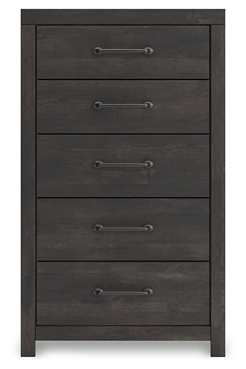 Hollivern Full Panel Bed with Mirrored Dresser and Chest