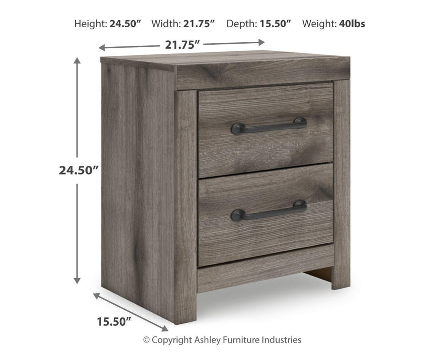 Graystorm King Panel Bed, Dresser, Mirror and Nightstand