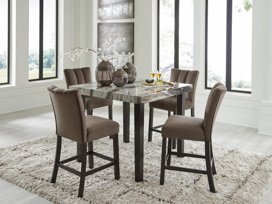 Jeshina Counter Height Dining Table and 4 Barstools