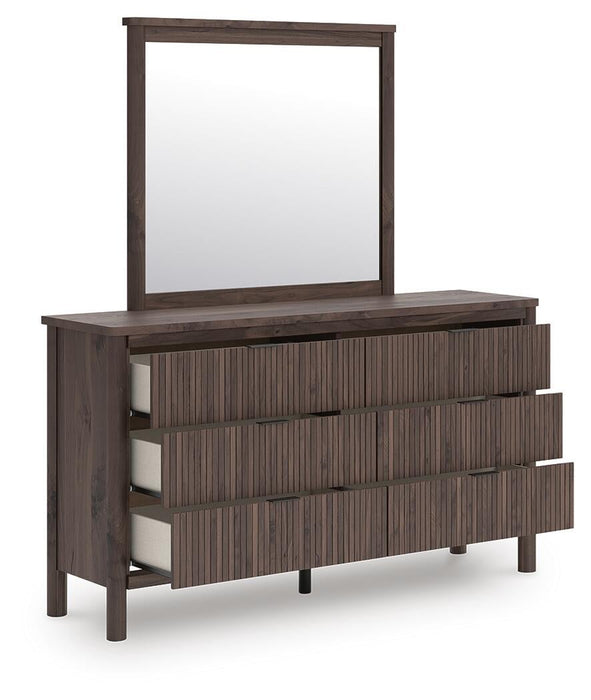 Pamytta Full Panel Platform Bed, Dresser, Mirror, Chest and Nightstand