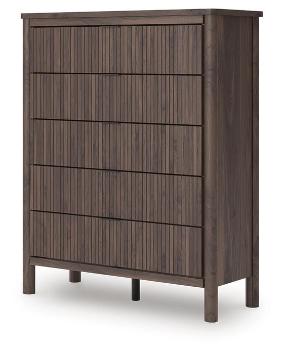 Pamytta Full Panel Platform Bed, Dresser, Mirror, Chest and Nightstand