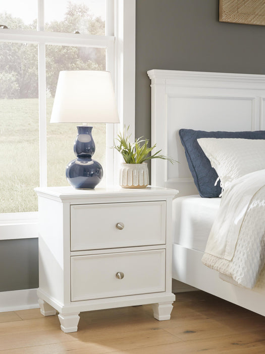 Fortman Queen Panel Storage Bed with Mirrored Dresser and Nightstand