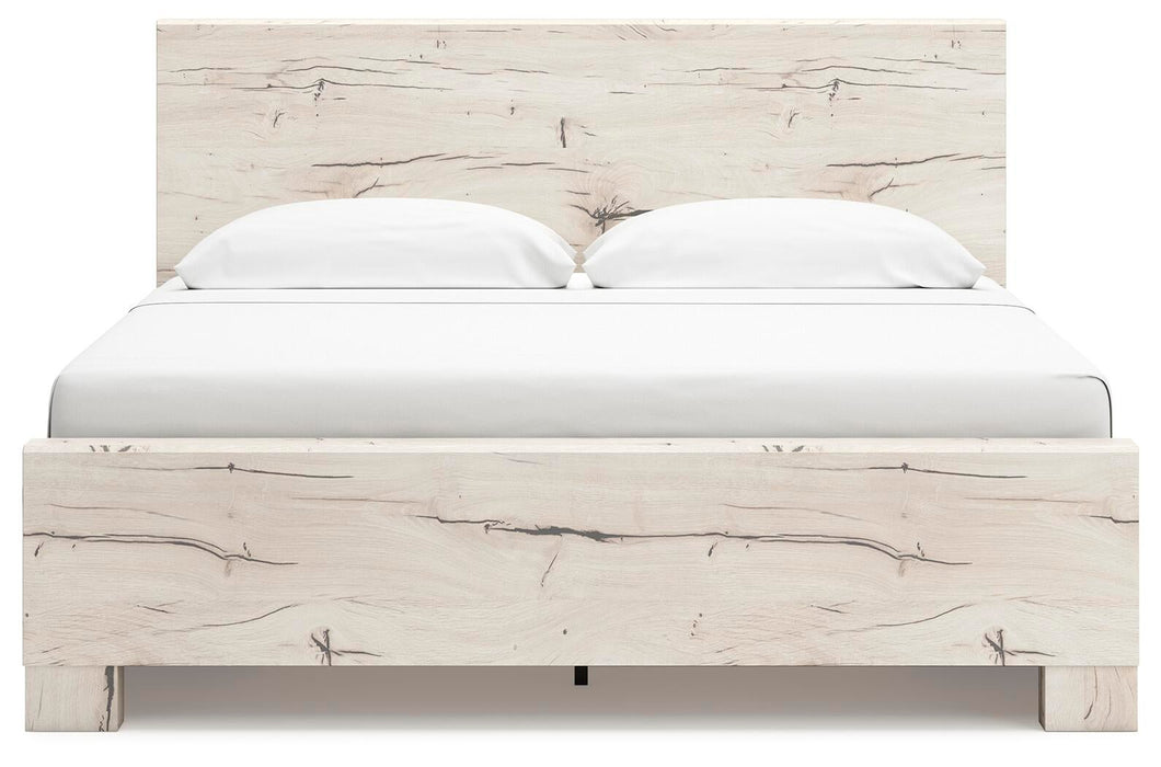 Lawroy King Panel Bed with Storage, Dresser and Mirror