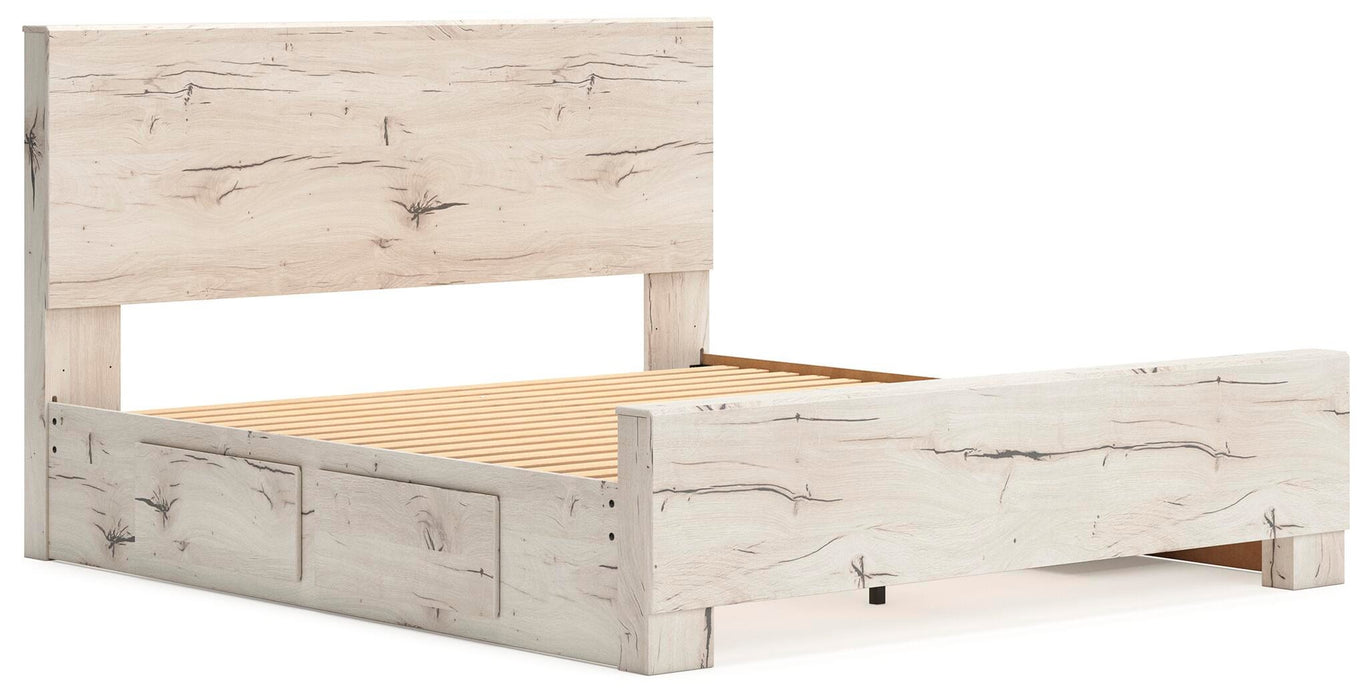 Lawroy King Panel Bed with Storage, Dresser, Mirror, Chest and Nightstand
