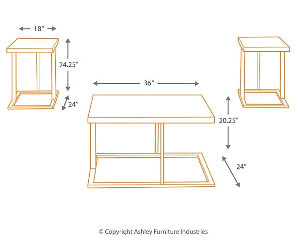 Airdon Occasional Table Set (3/CN) Homeline Furniture