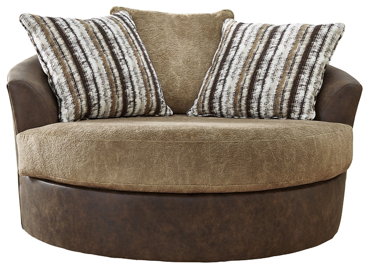 Alesbury Oversized Swivel Accent Chair Homeline Furniture
