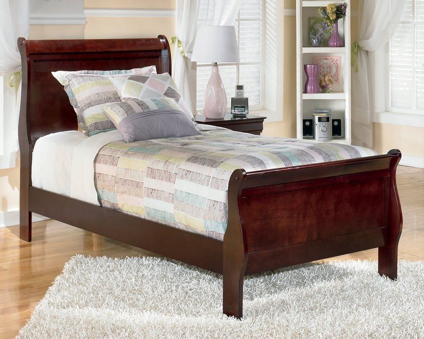 Alisdair Twin Sleigh Bed with Mirrored Dresser and 2 Nightstands Homeline Furniture